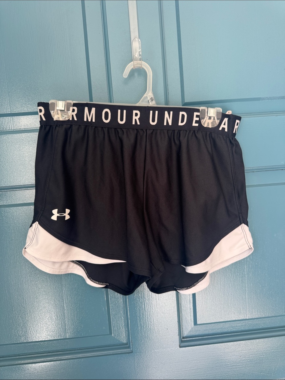 Under Armour Black Shorts with White Layered Hem